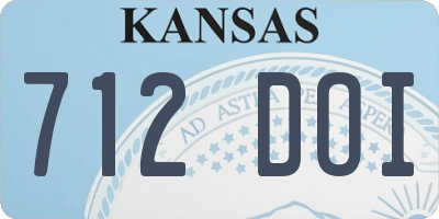 KS license plate 712DOI