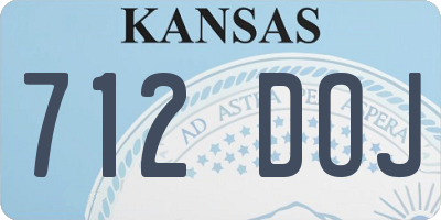 KS license plate 712DOJ