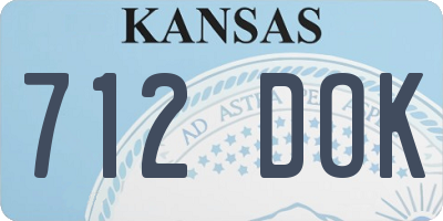 KS license plate 712DOK