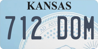 KS license plate 712DOM