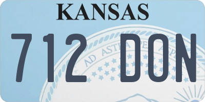 KS license plate 712DON