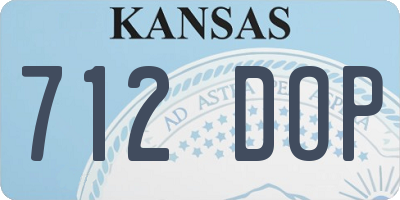 KS license plate 712DOP