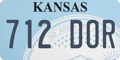 KS license plate 712DOR