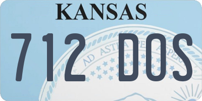 KS license plate 712DOS