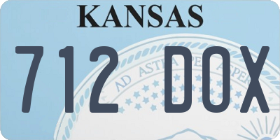 KS license plate 712DOX