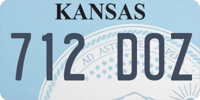 KS license plate 712DOZ