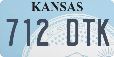 KS license plate 712DTK