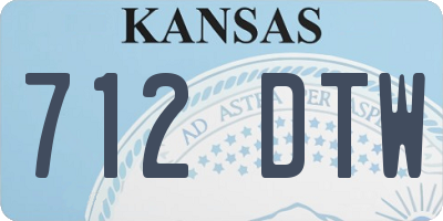 KS license plate 712DTW