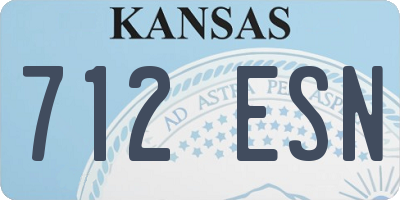KS license plate 712ESN