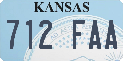 KS license plate 712FAA