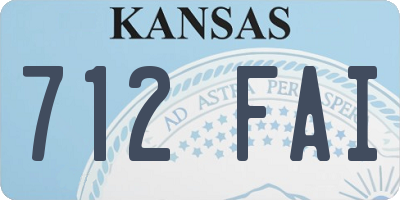 KS license plate 712FAI