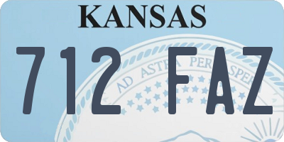 KS license plate 712FAZ