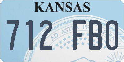 KS license plate 712FBO