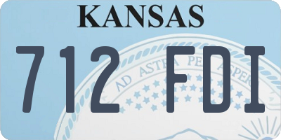 KS license plate 712FDI