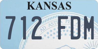 KS license plate 712FDM