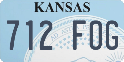 KS license plate 712FOG