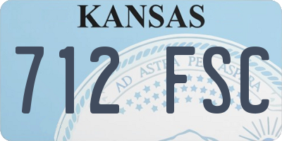 KS license plate 712FSC