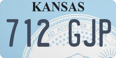 KS license plate 712GJP