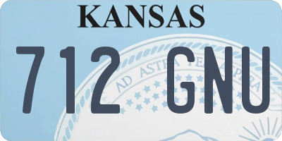 KS license plate 712GNU
