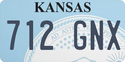 KS license plate 712GNX