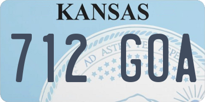 KS license plate 712GOA
