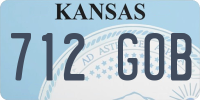 KS license plate 712GOB