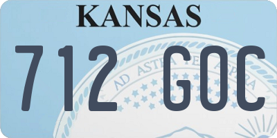 KS license plate 712GOC