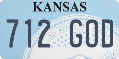 KS license plate 712GOD