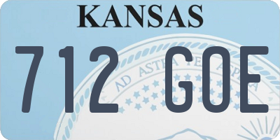 KS license plate 712GOE