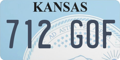 KS license plate 712GOF