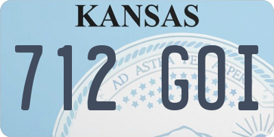 KS license plate 712GOI