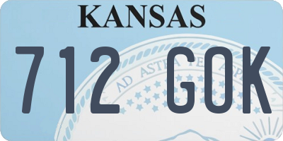 KS license plate 712GOK