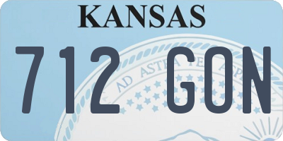 KS license plate 712GON