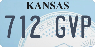 KS license plate 712GVP