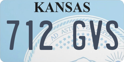 KS license plate 712GVS