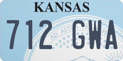 KS license plate 712GWA