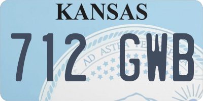 KS license plate 712GWB