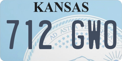 KS license plate 712GWO