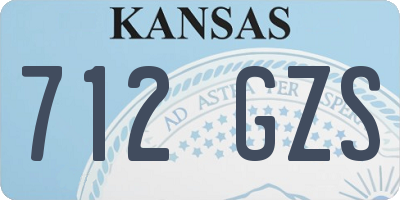 KS license plate 712GZS