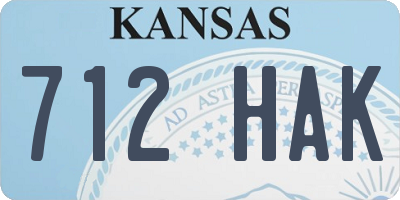 KS license plate 712HAK