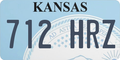 KS license plate 712HRZ