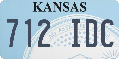 KS license plate 712IDC