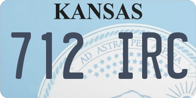 KS license plate 712IRC