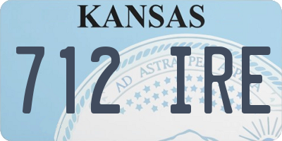 KS license plate 712IRE