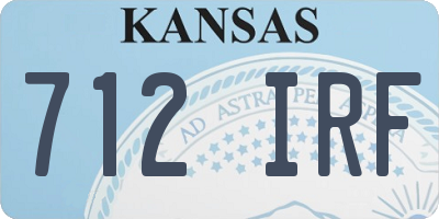 KS license plate 712IRF
