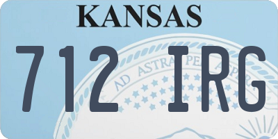 KS license plate 712IRG