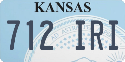 KS license plate 712IRI