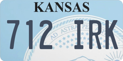 KS license plate 712IRK