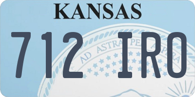 KS license plate 712IRO