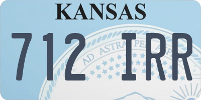 KS license plate 712IRR